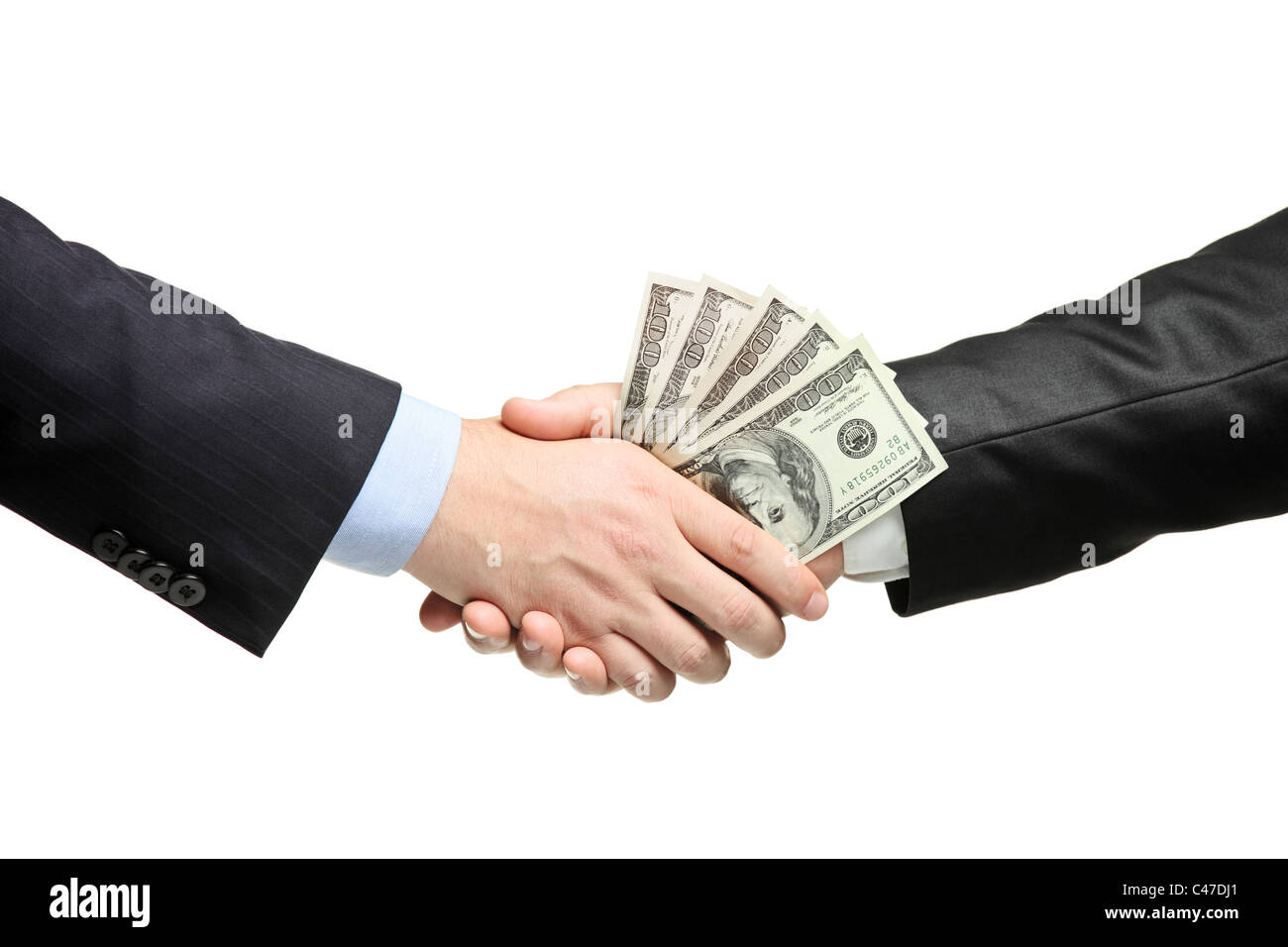 Handshake with money Stock Photo - Alamy