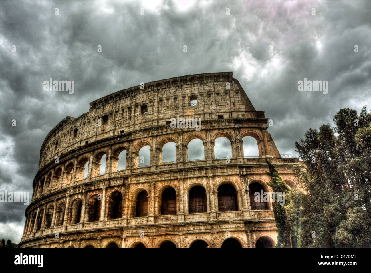 Sights of Rome, Italy, the colosseum originally called Flavian ...