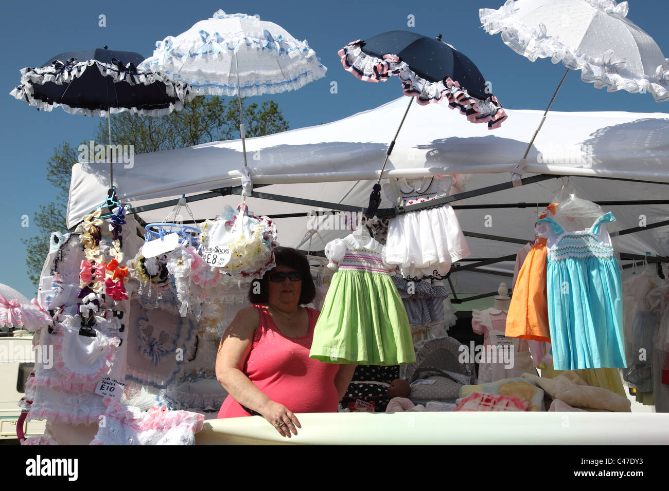A Stall Selling Baby Clothes At The Appleby Horse Fair Stock Photo