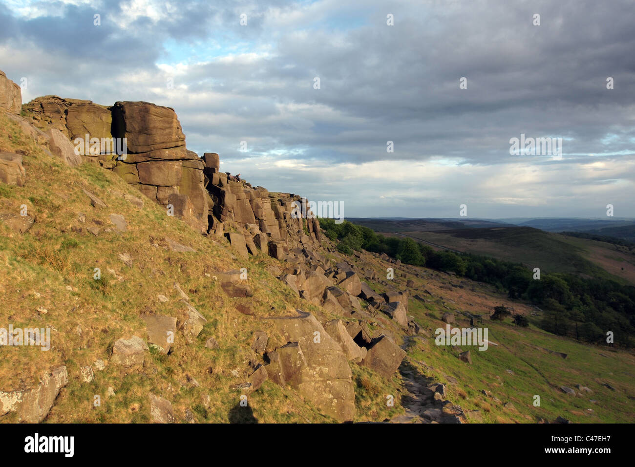 Stanage Edge Rocks Peak district gritstone edge hi-res stock photography and images - Alamy