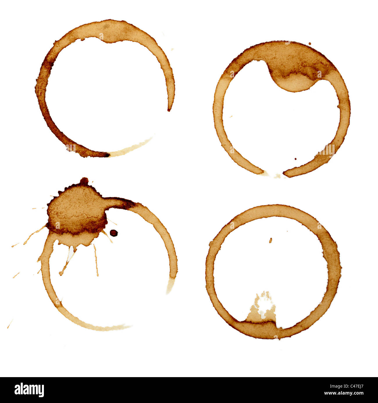 collection of various coffee stains Stock Photo Alamy