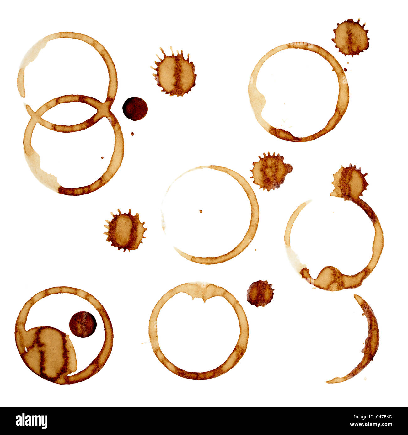 collection of various coffee stains Stock Photo Alamy