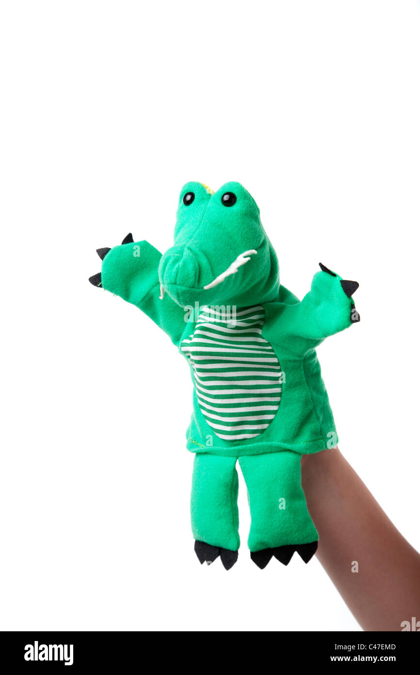 Crocodile hand puppet Stock Photo