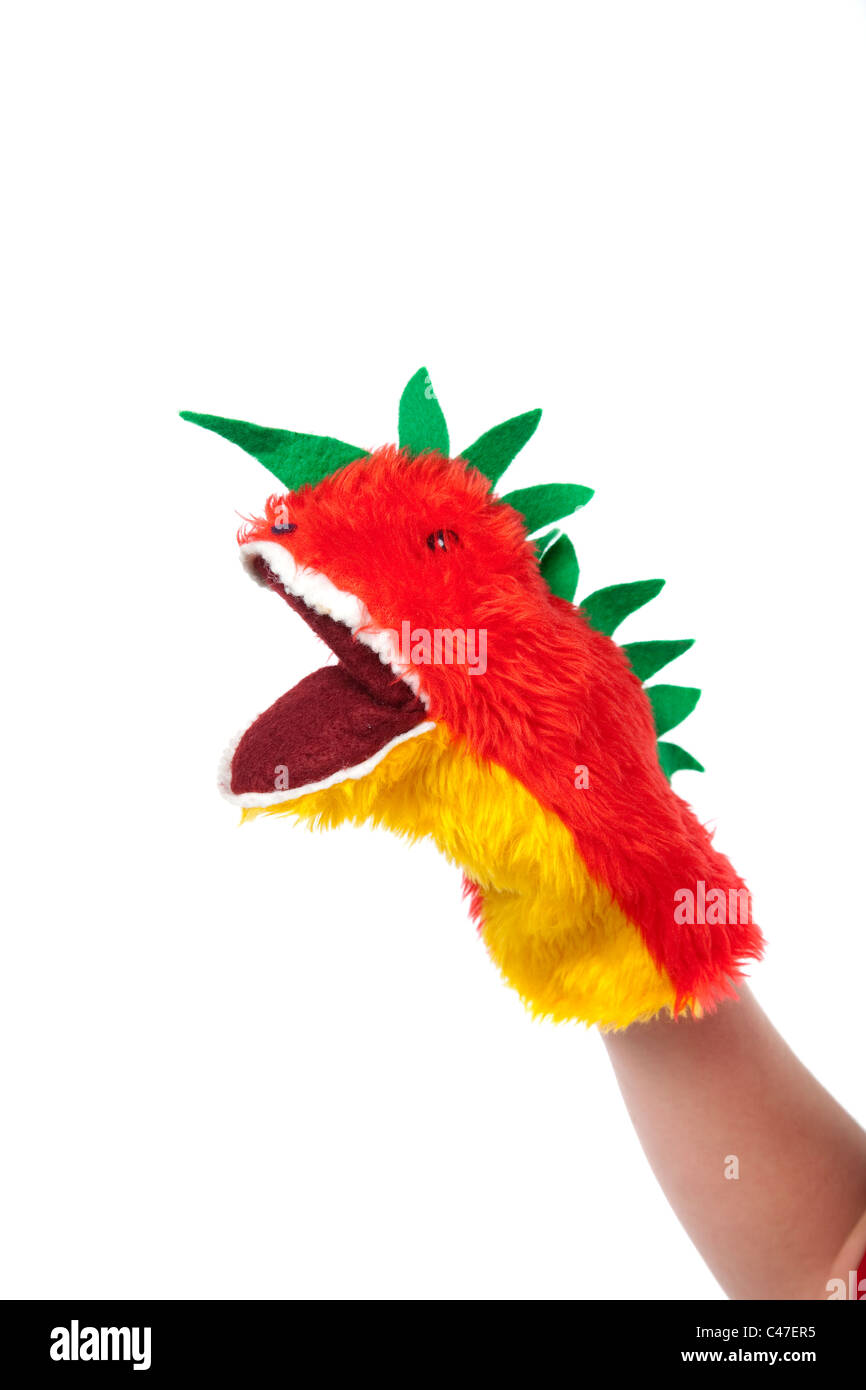 Wacky lizard hand puppet Stock Photo