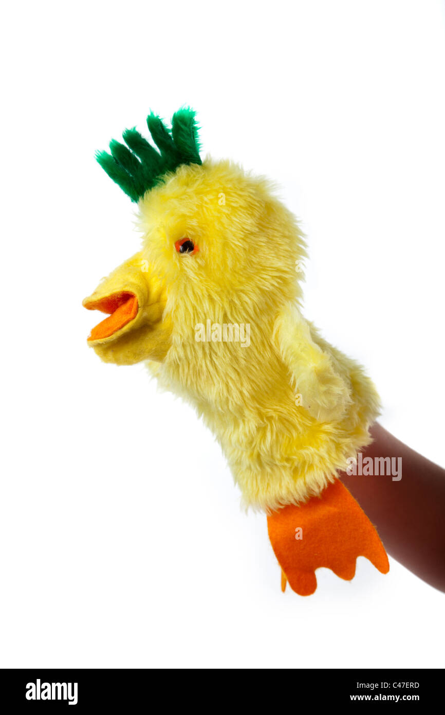 Crazy funky chick puppet Stock Photo