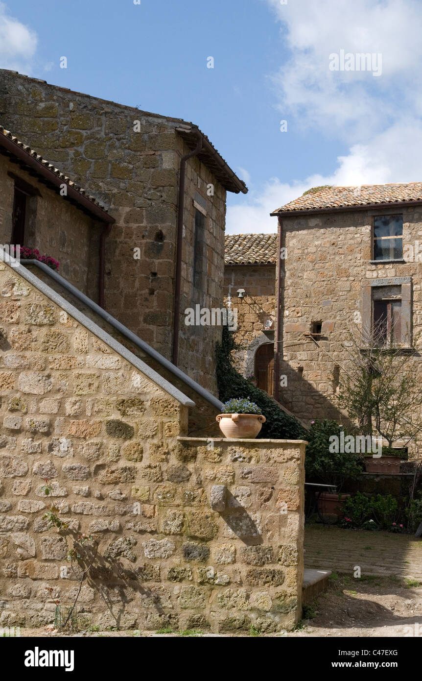 view town of Civita di Bagnoregio, Tuscia, Viterbo county, Lazio, Italy Stock Photo