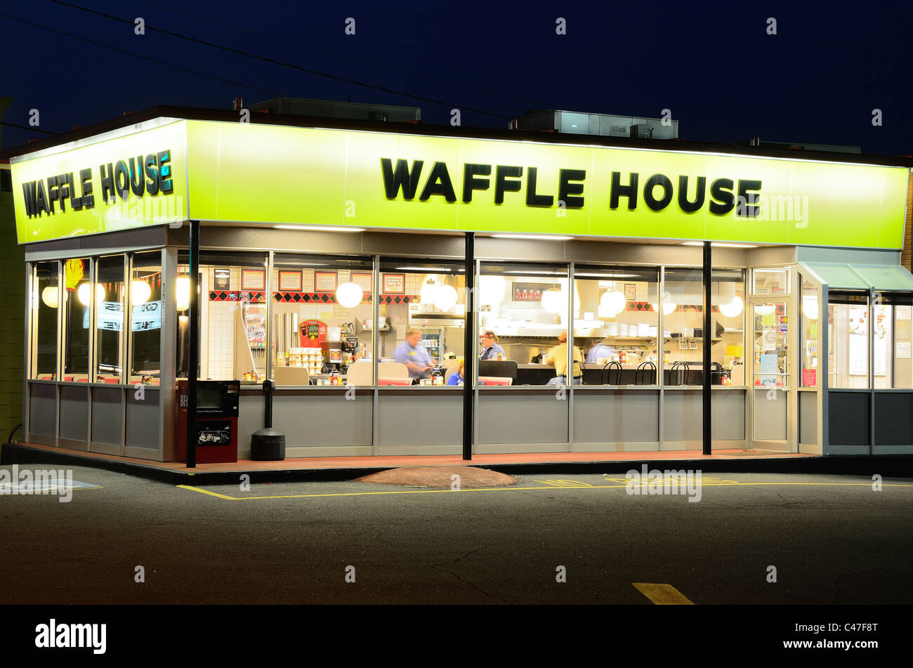 Athens, Georgia - June 1, 2011: Waffle House is a regional icon in the southern United States. Stock Photo
