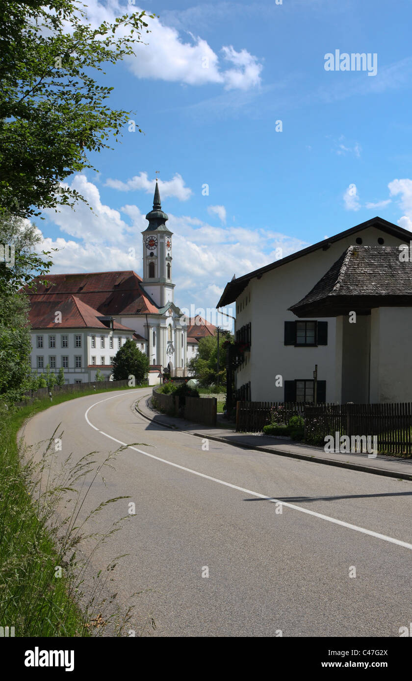 Schäftlarn monastery and abbey from the north / Bavaria, Germany, Europe Stock Photo