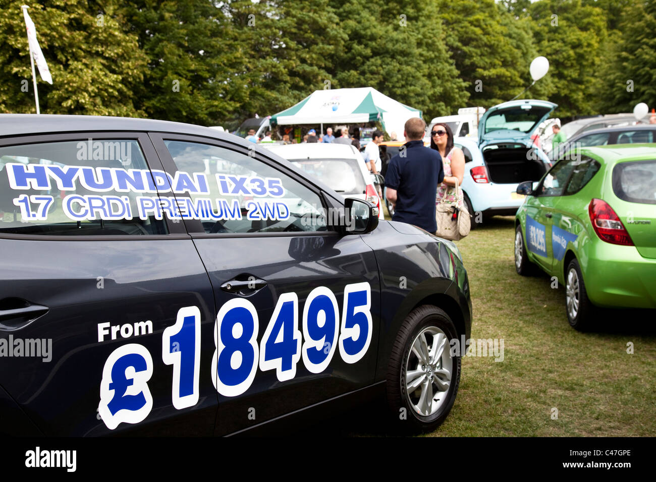 Hyundai car dealership promotion at a motorshow event England UK Stock Photo
