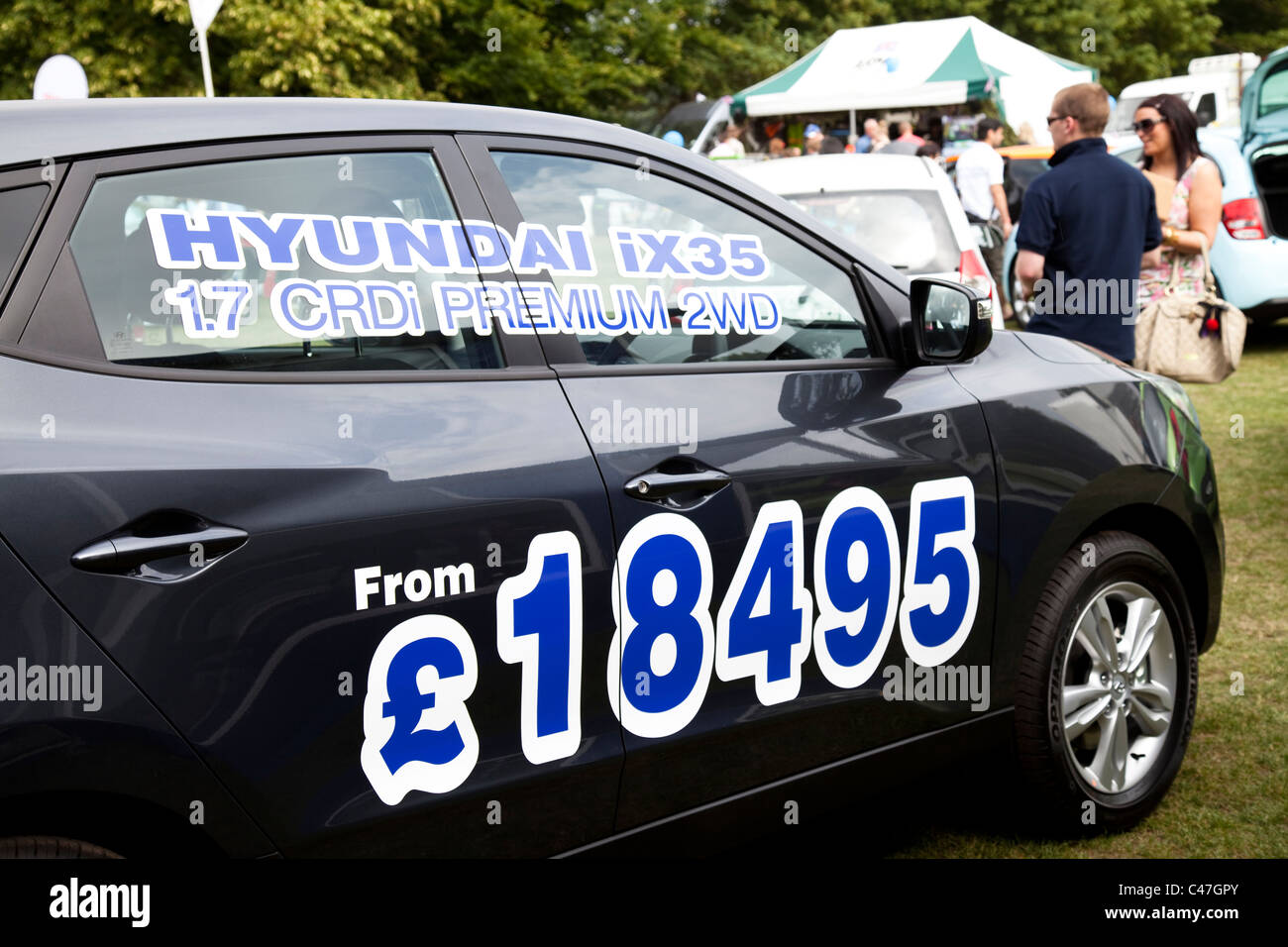 Hyundai car dealership promotion at a motorshow event England UK Stock Photo