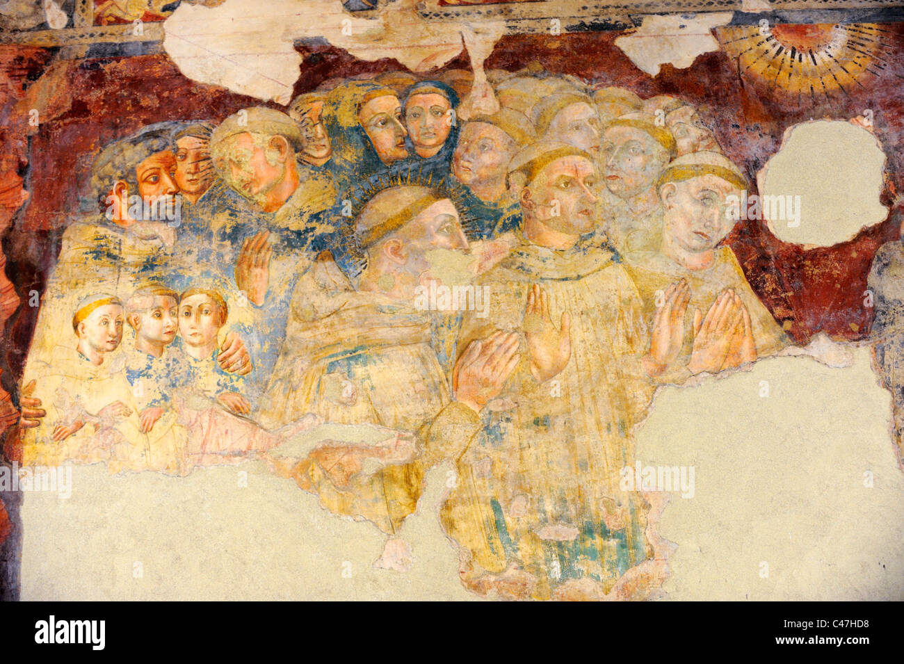 A frescoe in Capella di Santa Guiliana Stock Photo