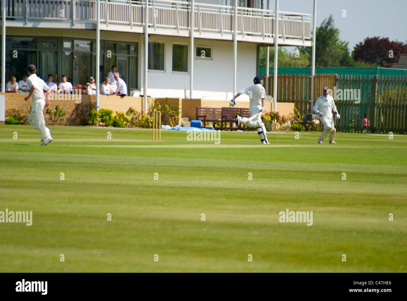 Cricket at Neston Cricket Club Stock Photo