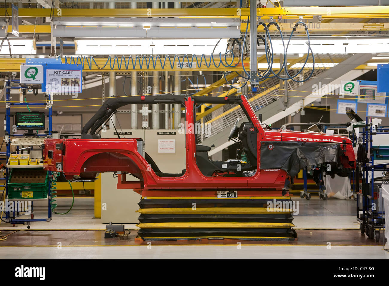 Toledo, Ohio A partiallyfinished Jeep Rubicon on the assembly line