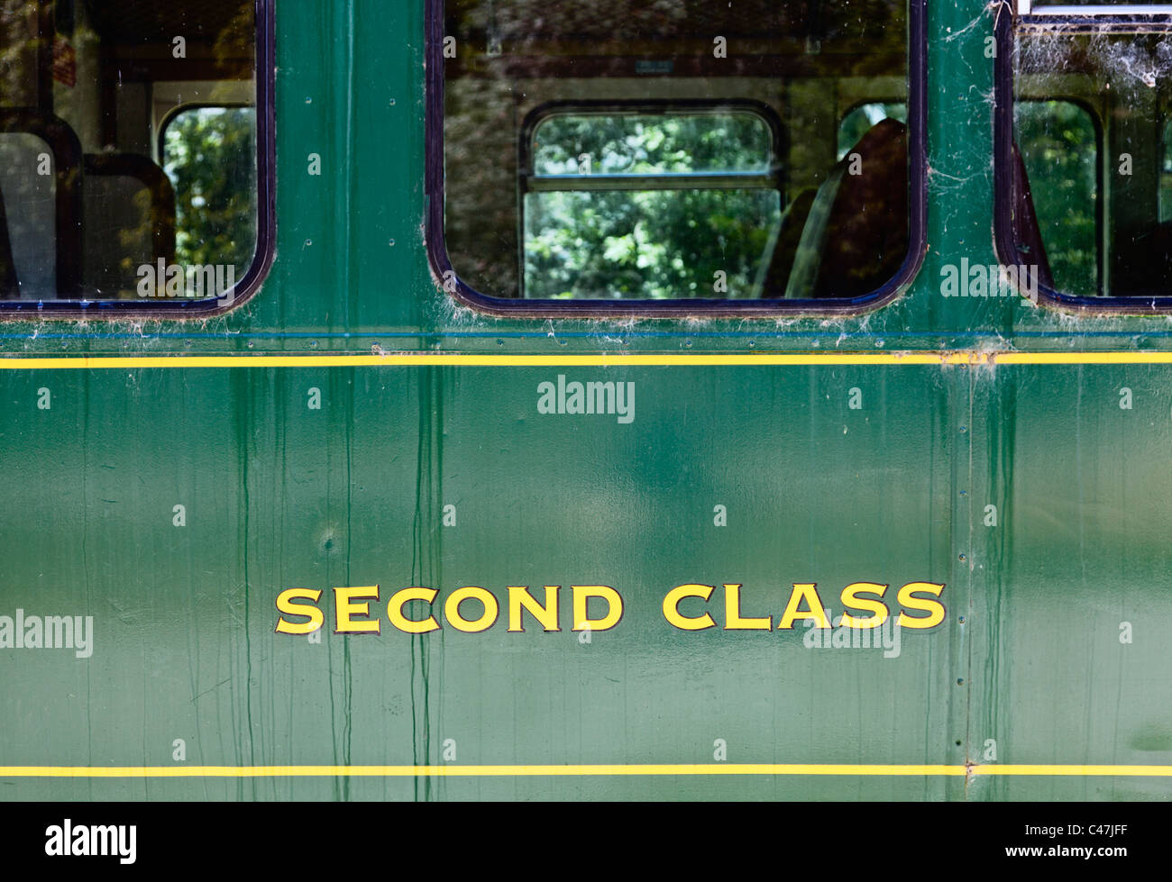 Second class passenger rail car Stock Photo