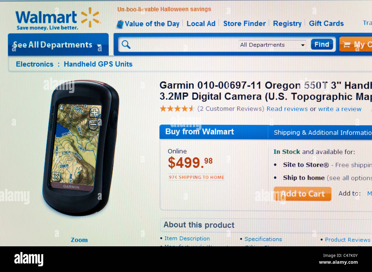 GPS, Walmart Store website online Stock Photo Alamy