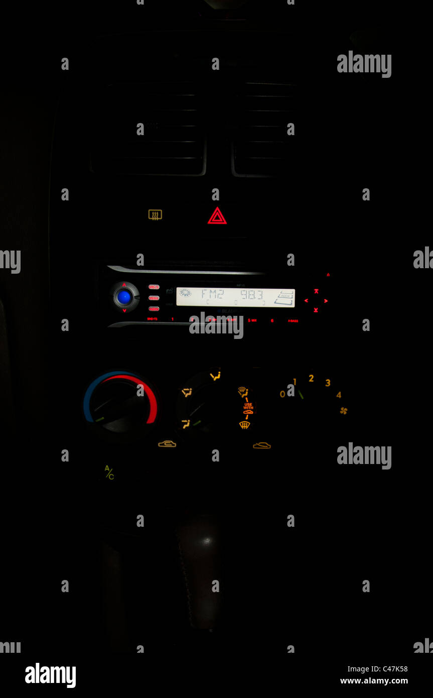 Illuminated dashboard inside car Stock Photo Alamy