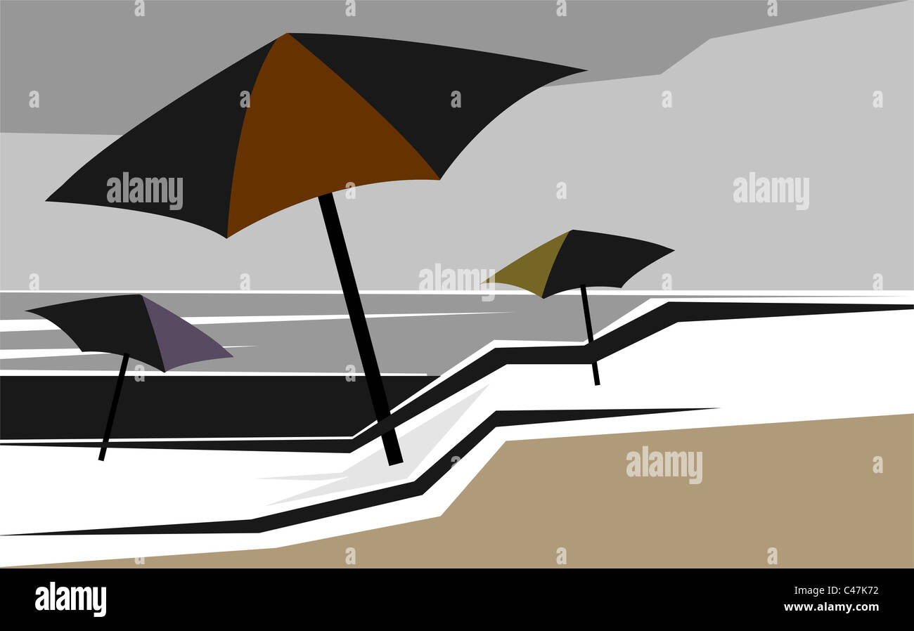 umbrella with beach background Stock Photo - Alamy