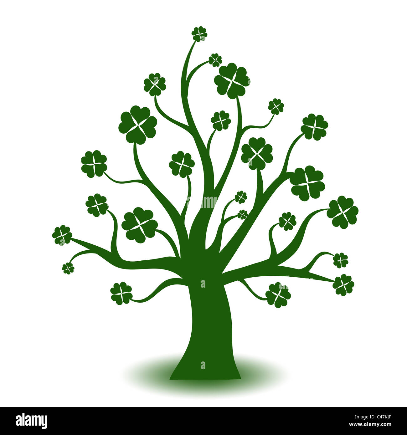 Green art tree on white background Stock Photo - Alamy