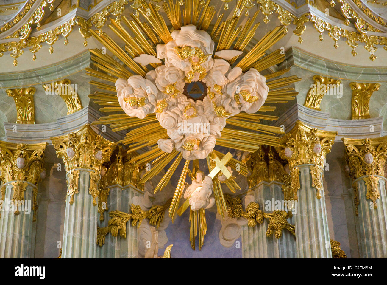 Photograph of a German Cathedral in Dresden Stock Photo