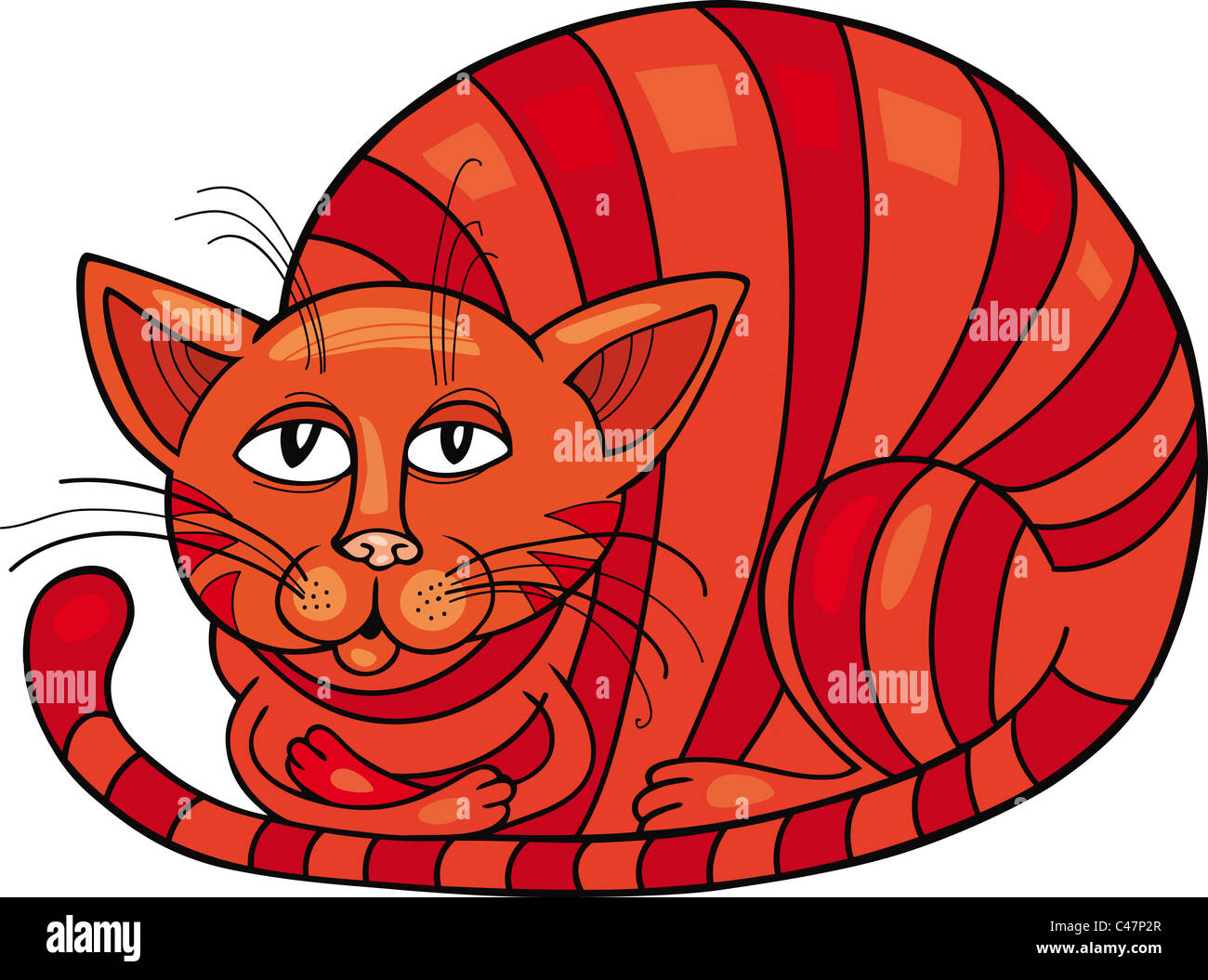 Cartoon illustration of Red Cat Stock Photo