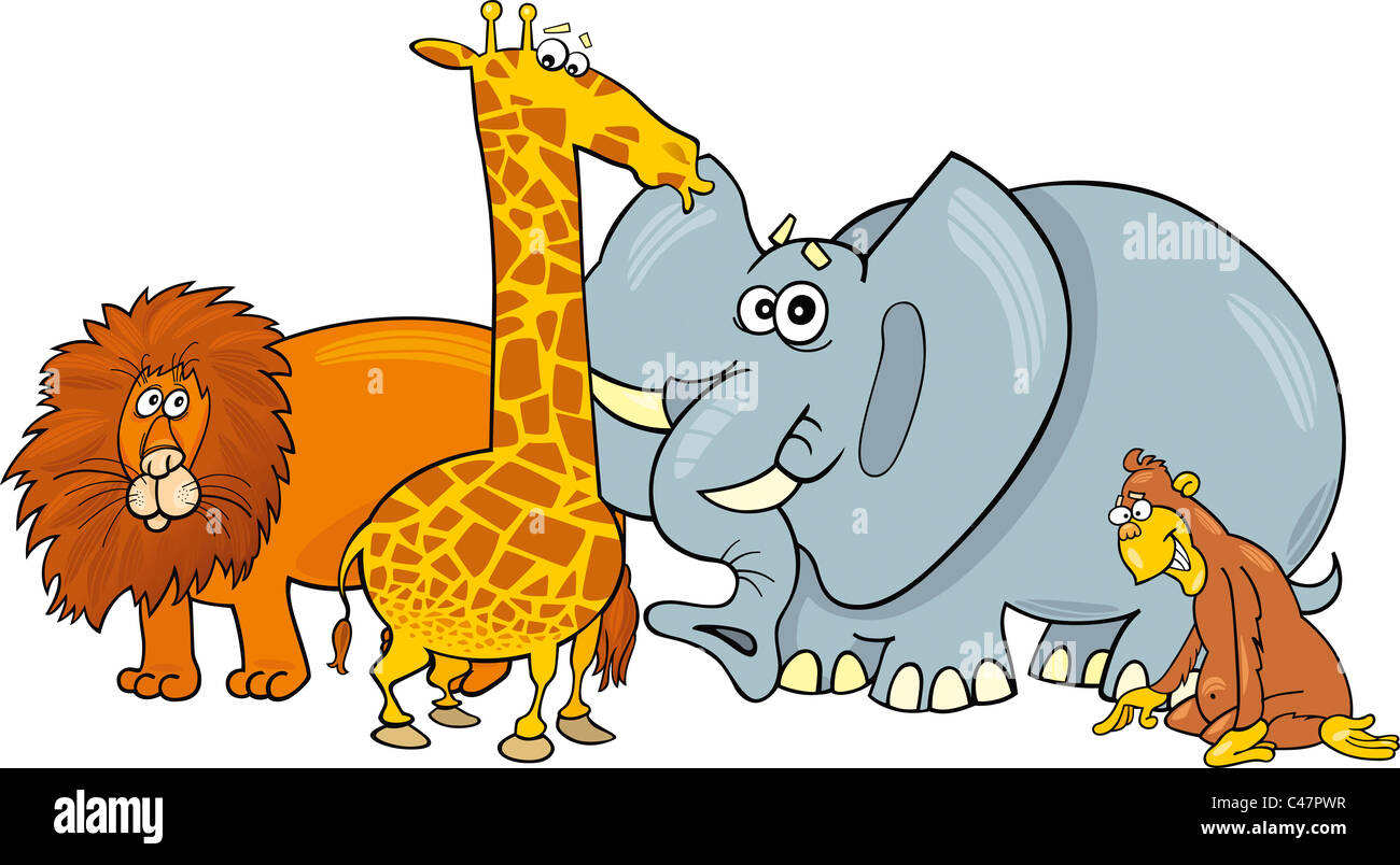 African animals illustration hi-res stock photography and images - Alamy