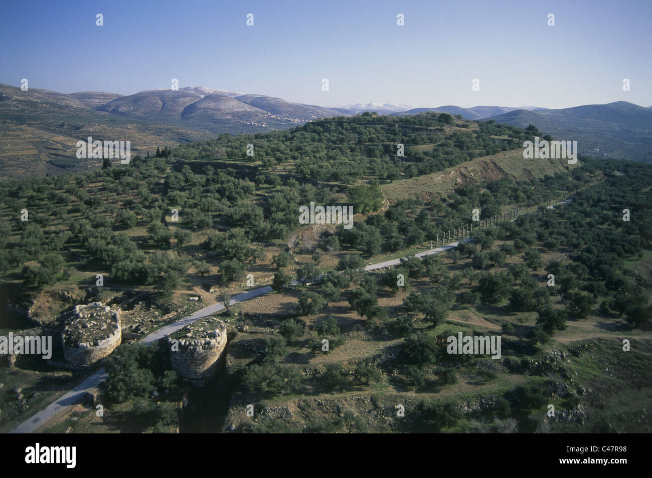 Aerial view of biblical Samaria Stock Photo