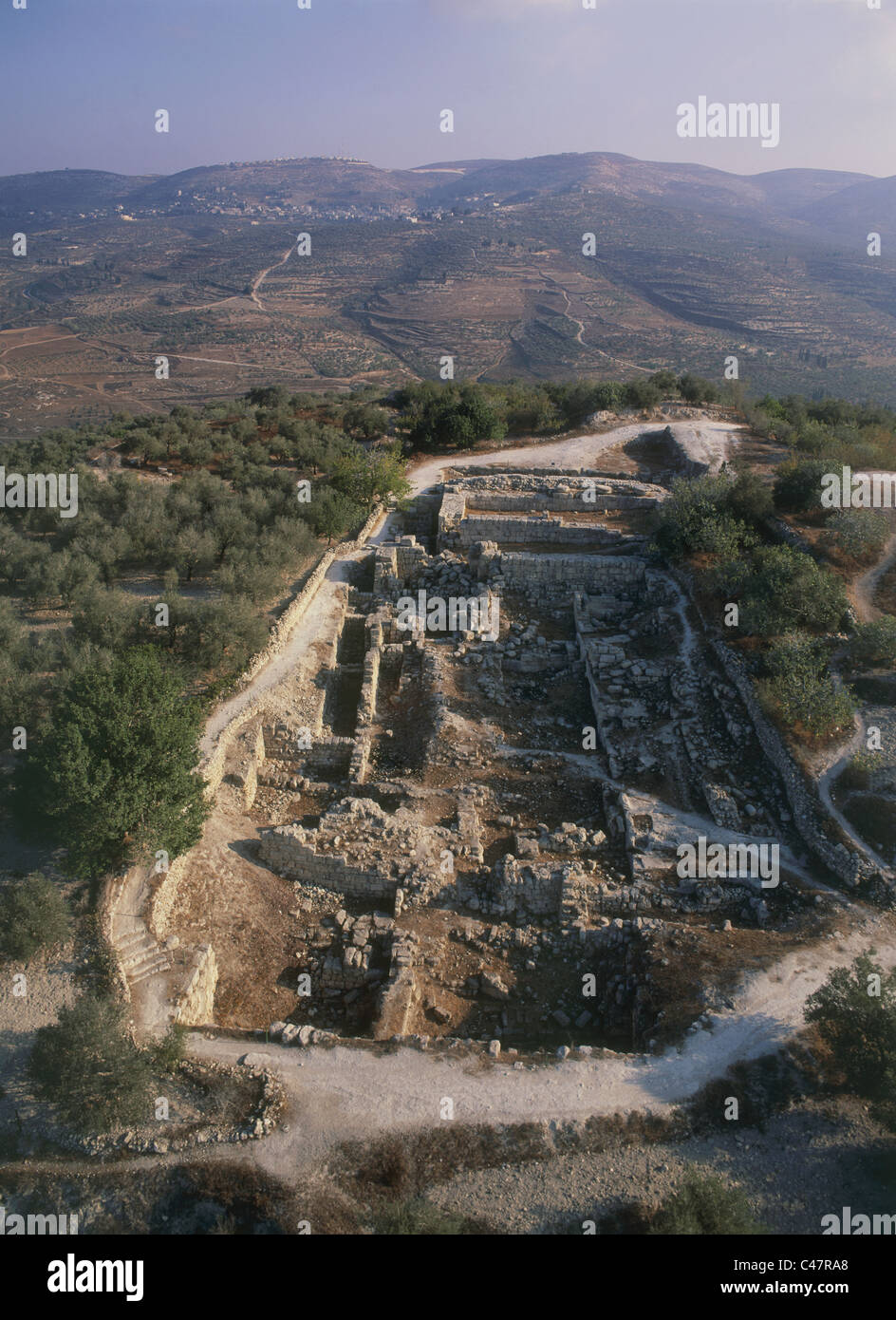 Aerial view of biblical Samaria Stock Photo