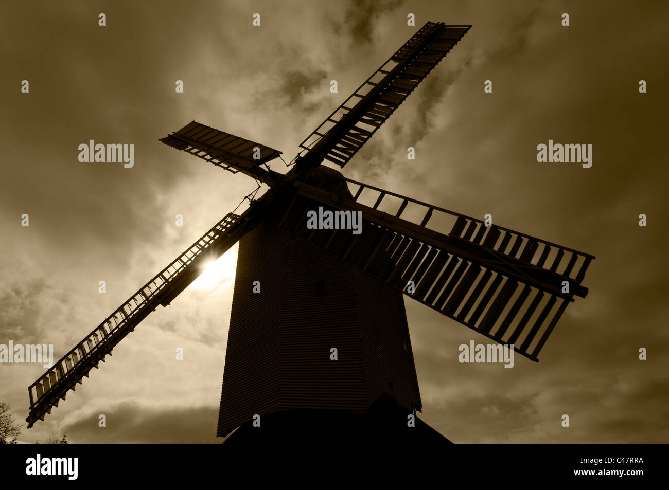 windmill,'jack and jill',sussex,downs,england,uk,europe Stock Photo