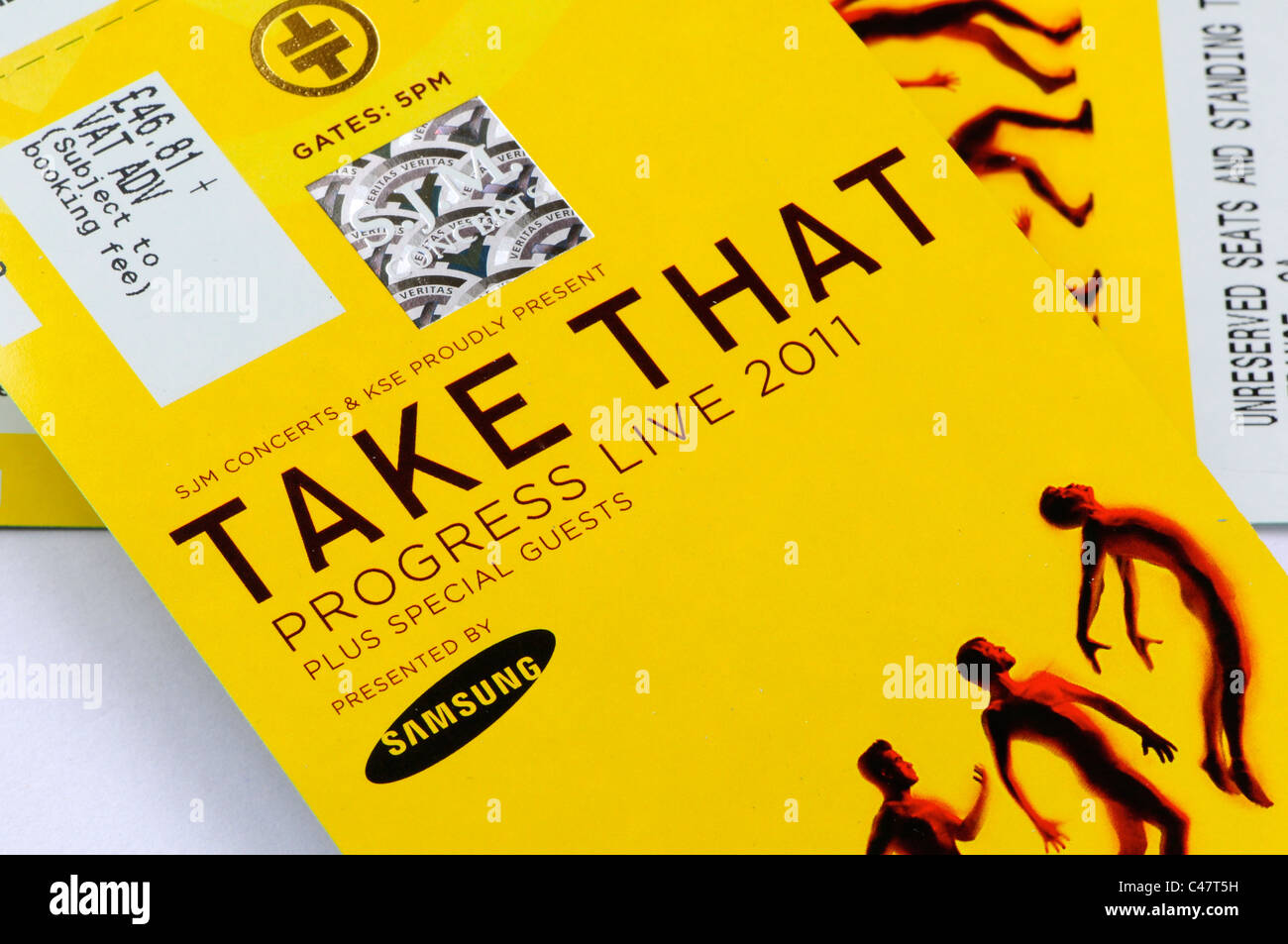 Tickets for Take That Progress concert tour, 2011 Stock Photo