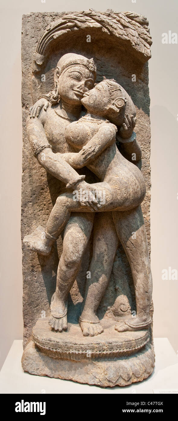 Loving couple, (mithuna), Eastern Ganga dynasty, 13th century, Orissa, India, Stock Photo