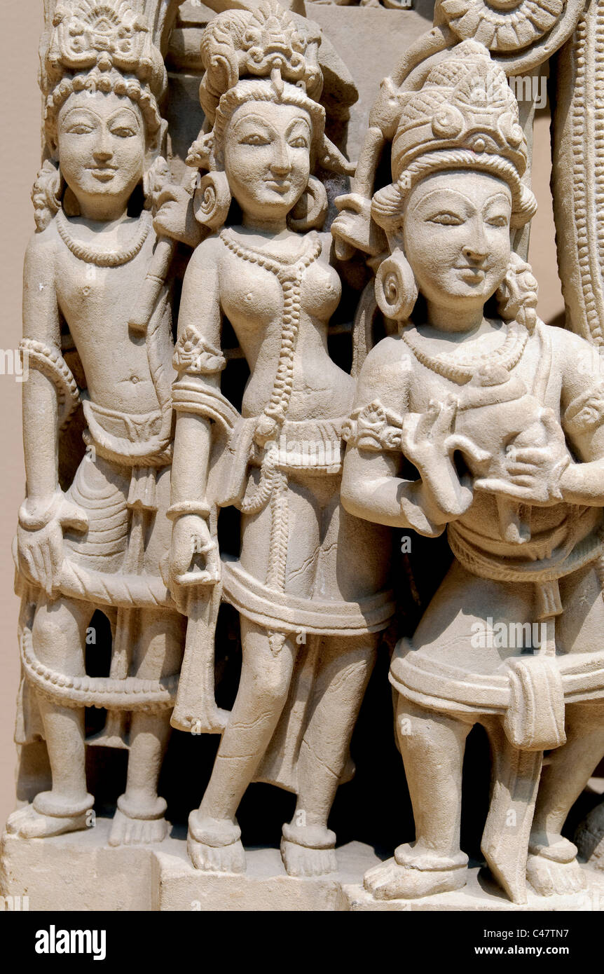 Detail: Vishnu, 10th–11th century, India, (Punjab), Stock Photo