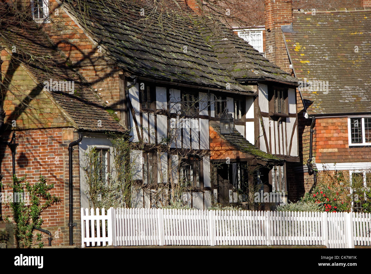 Historic Timber Framed Buildings in the Village of Lindfield West Sussex England Stock Photo
