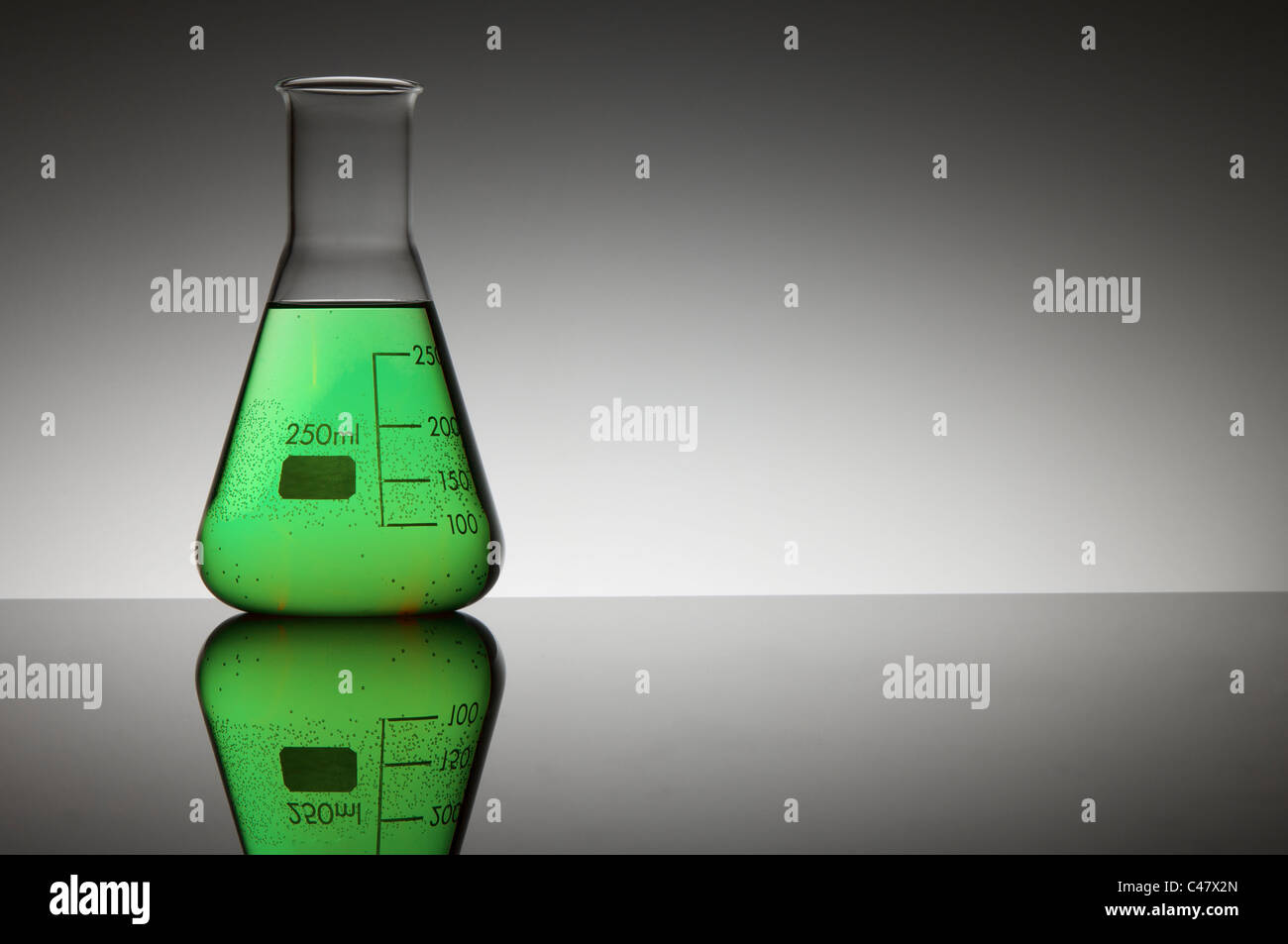 graduated flask capacity than two hundred fifty milliliters Stock Photo