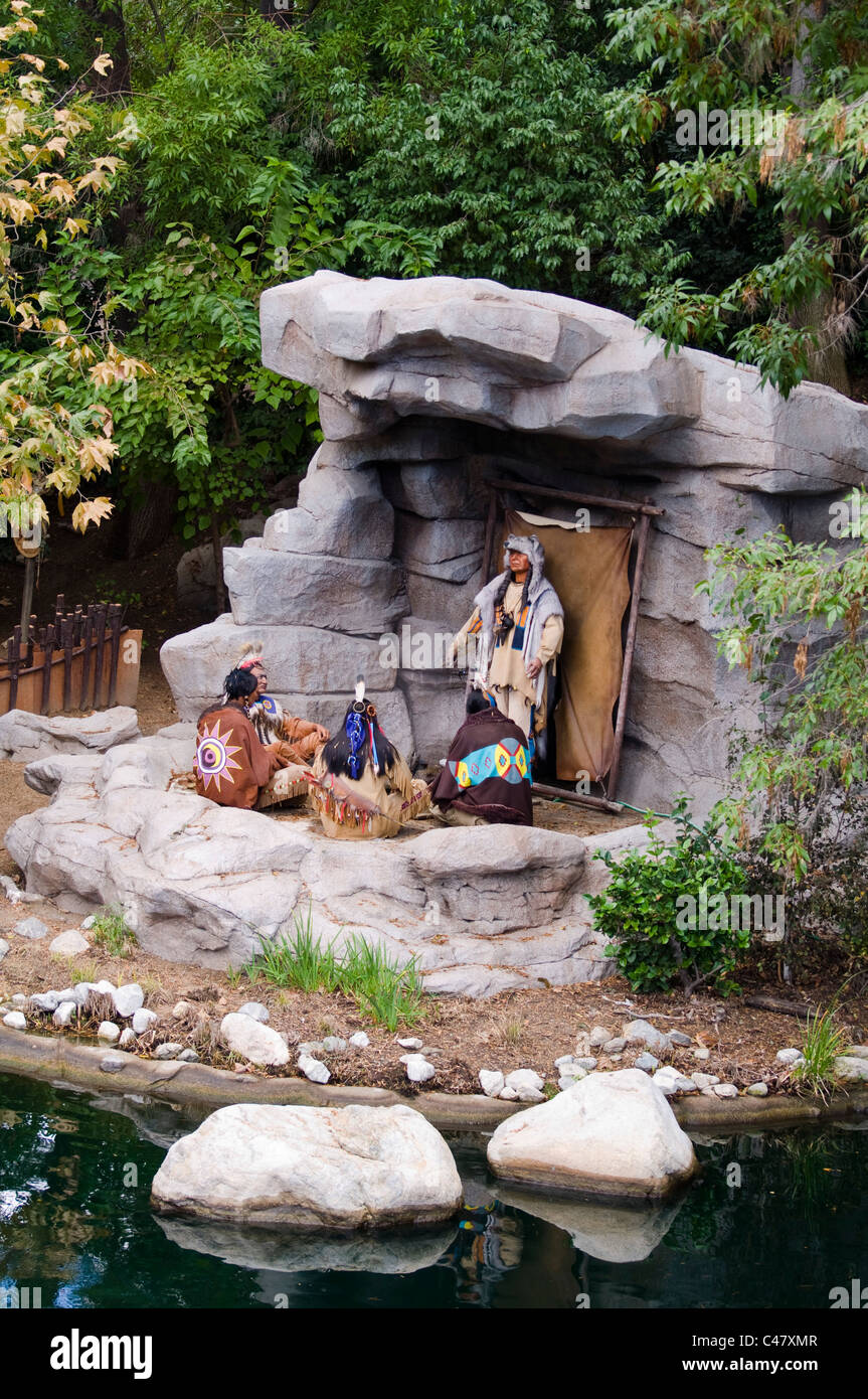 Indians at Disneyland Amusement Park in California USA Stock Photo