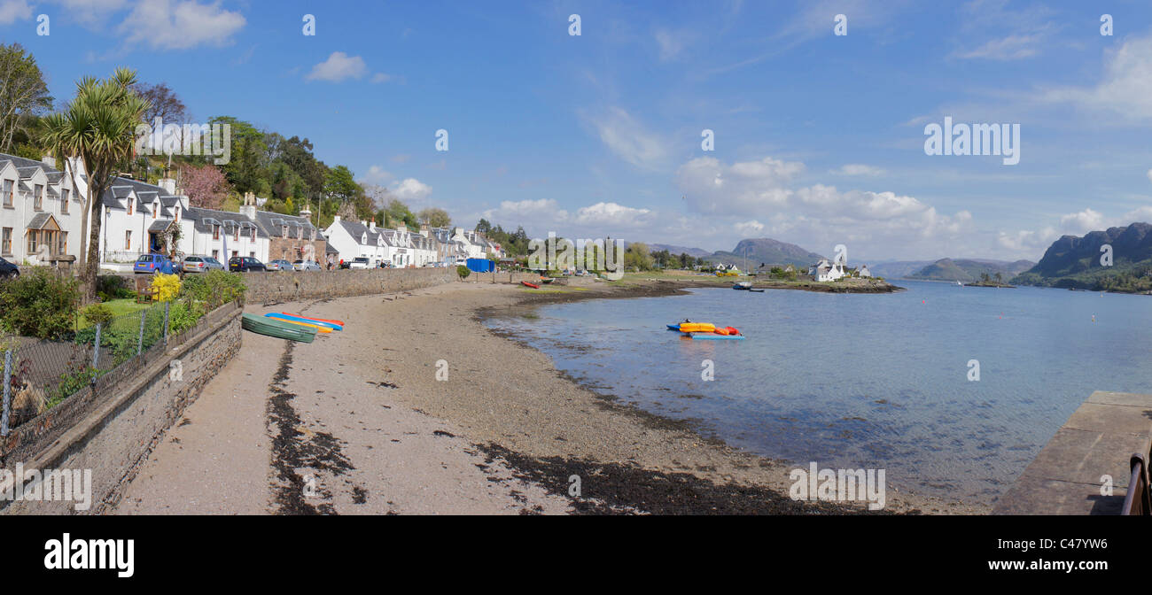Panorama, Plockton village, Loch Carron, Kyle of Lochalsh, Highland