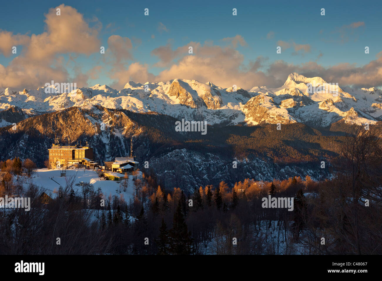 The Ski Hotel At Vogel Ski Resort Slovenia With Its View Of Mount the-ski-hotel-at-vogel-ski-resort-slovenia-with-its-view-of-mount