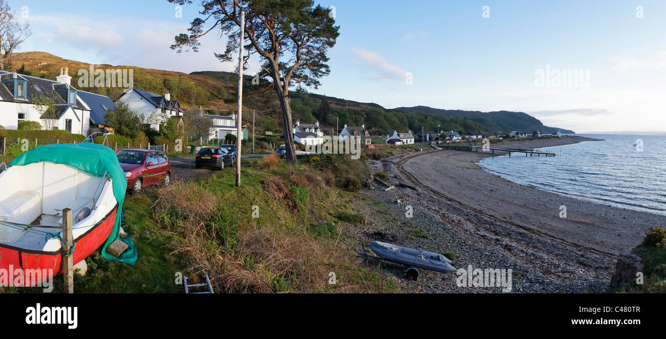 Panorama, Glenelg village, Lochalsh Highland Region, Scotland Stock Photo