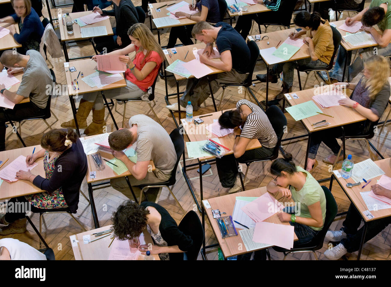 University students from King's College London, sitting exams Stock Photo
