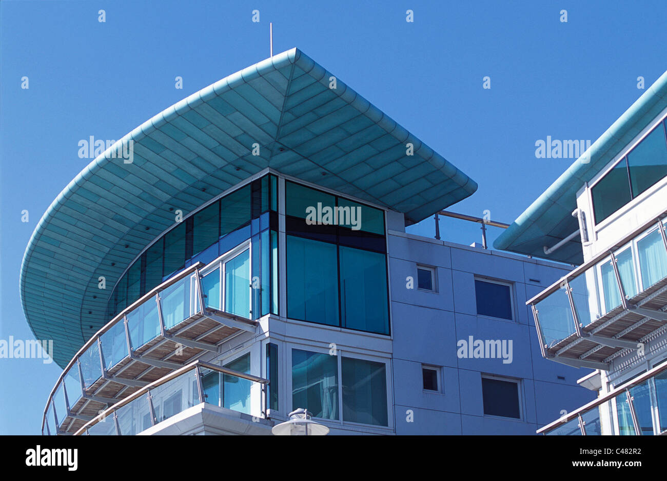 New residential development along the Thames near Tower Bridge London United Kingdom Stock Photo