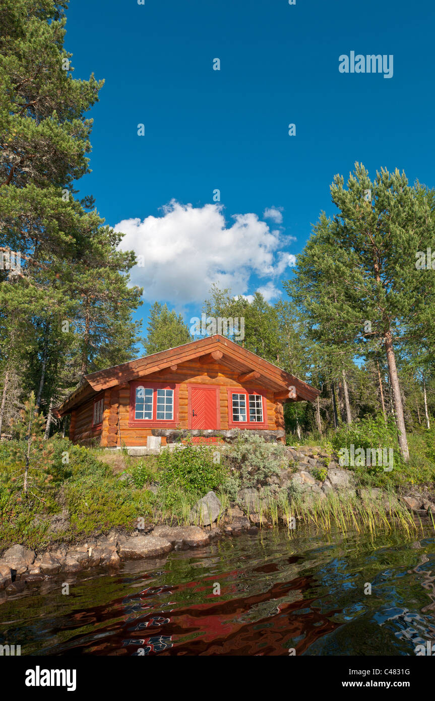 wooden house in Sweden Stock Photo