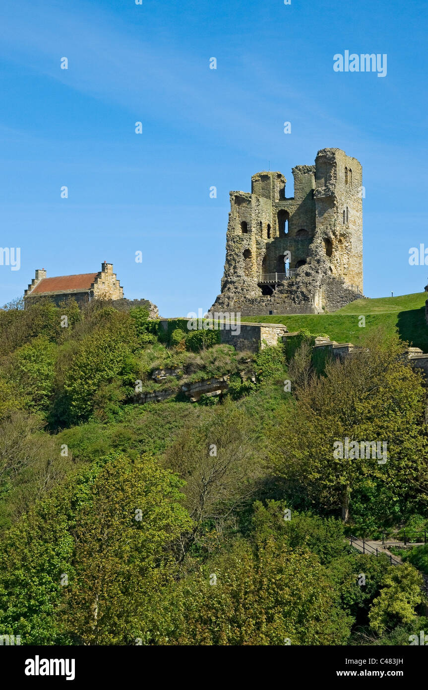 Ruins ruin of Scarborough Castle in summer North Yorkshire England UK United Kingdom GB Great Britain Stock Photo