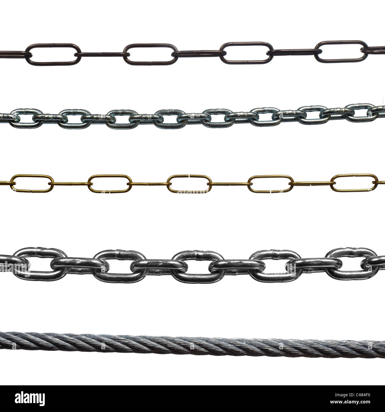 collection of various chains Stock Photo - Alamy