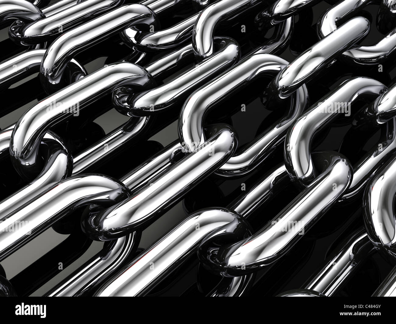 Multiple chains , 3d illustration Stock Photo