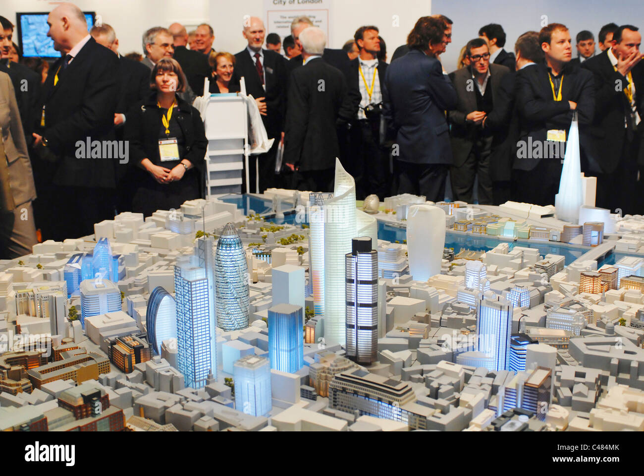 FRANCE CANNES. 11TH MARCH 2009. Investors view the City of London stand