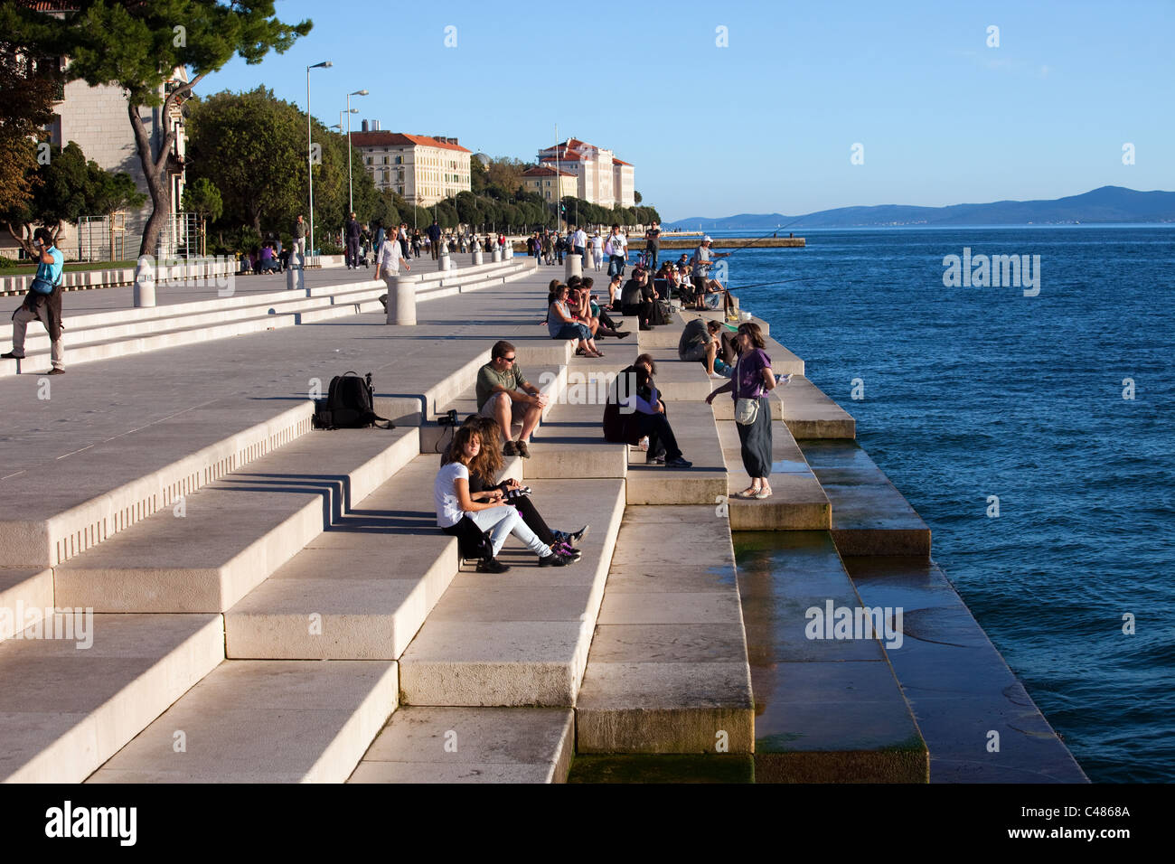 Waterfront promenade with steps in Zadar, Croatia, Dalmatia County Stock Photo Alamy