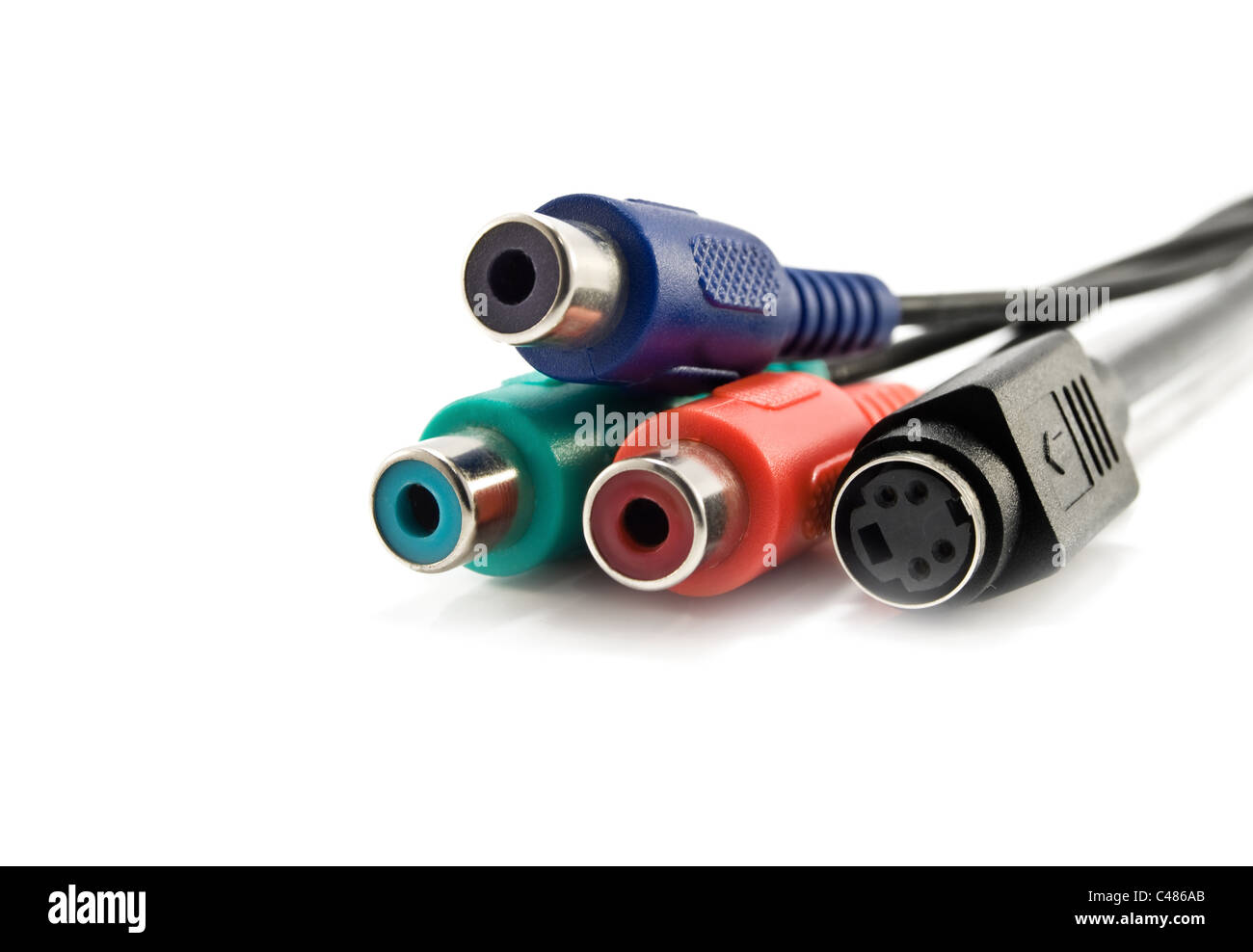 color cables are isolated on a white background Stock Photo - Alamy