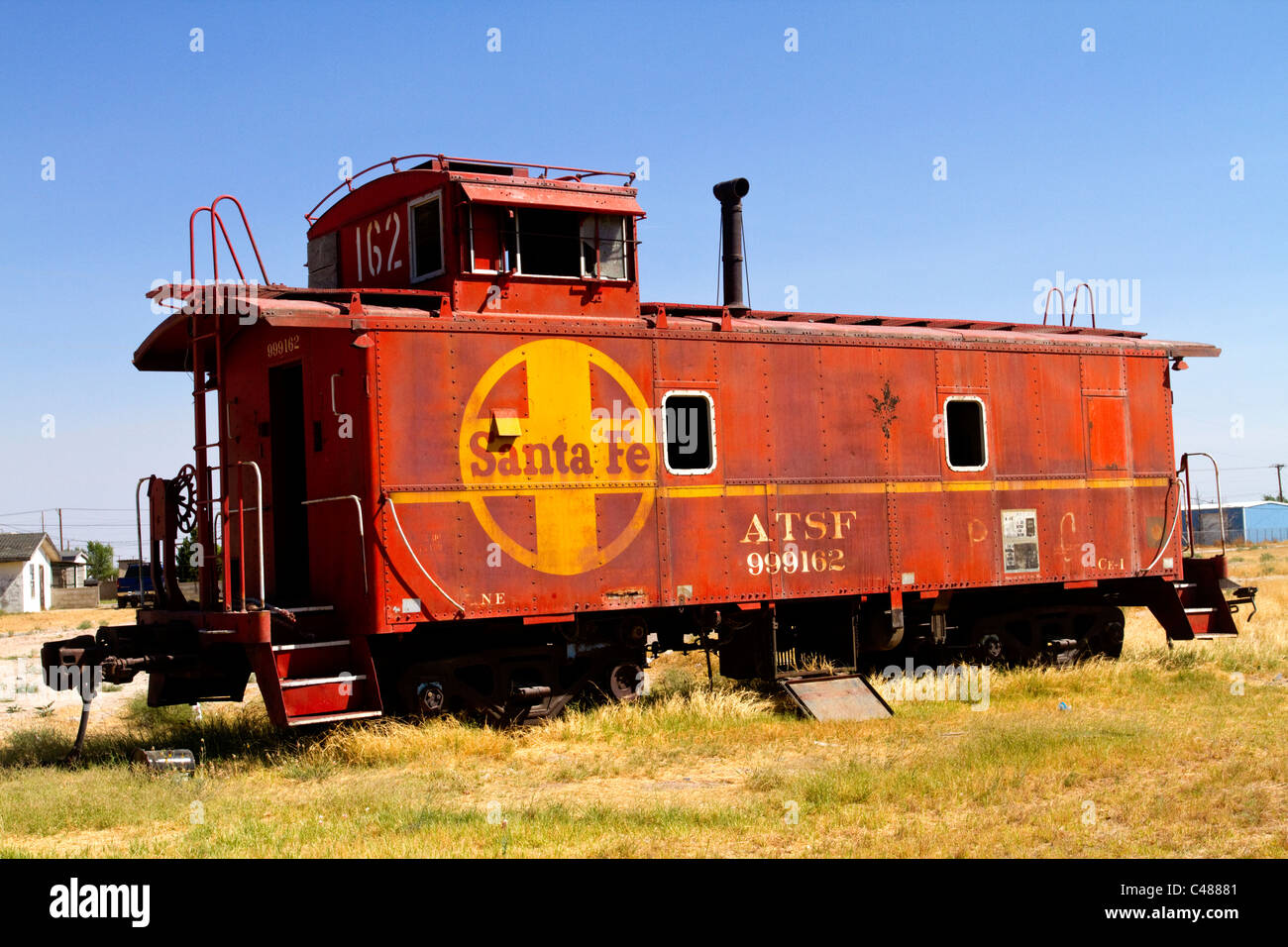 Train Caboose Santa Fe railroad on Display by city of Fort Stockton