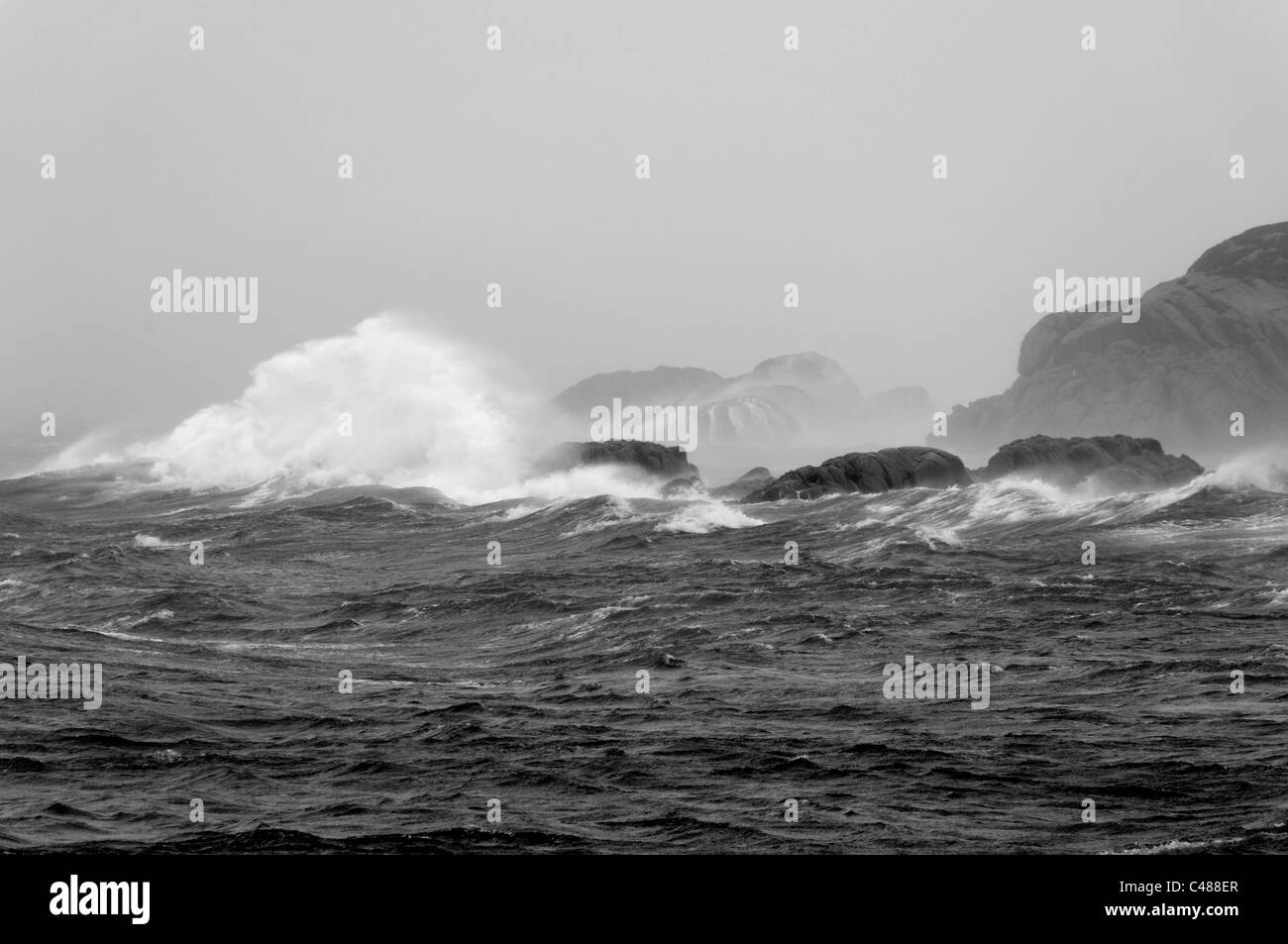 A stormy sea scene at Fionnphort on the Isle of Mull Stock Photo