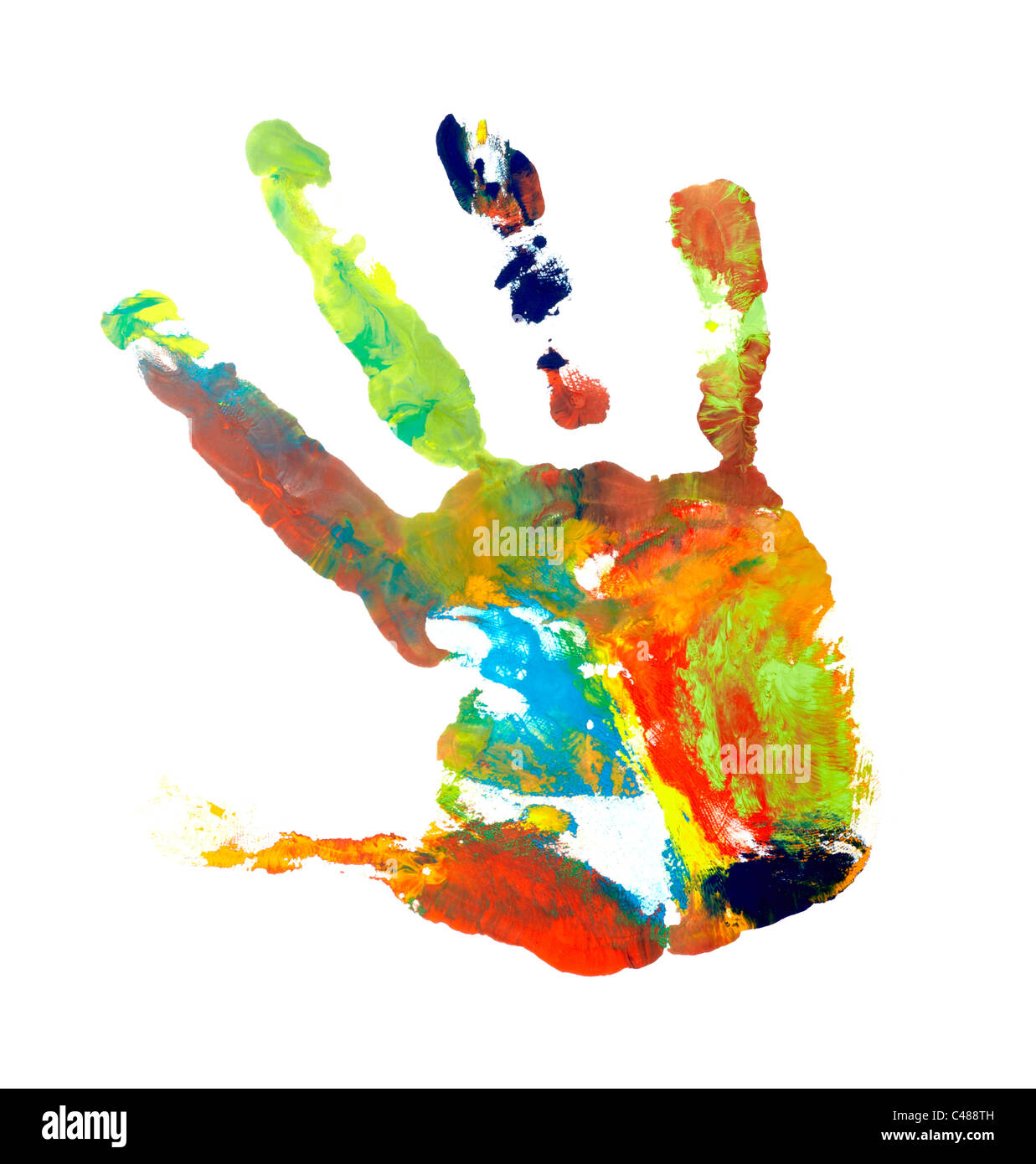 Child handprint paint hires stock photography and images Alamy