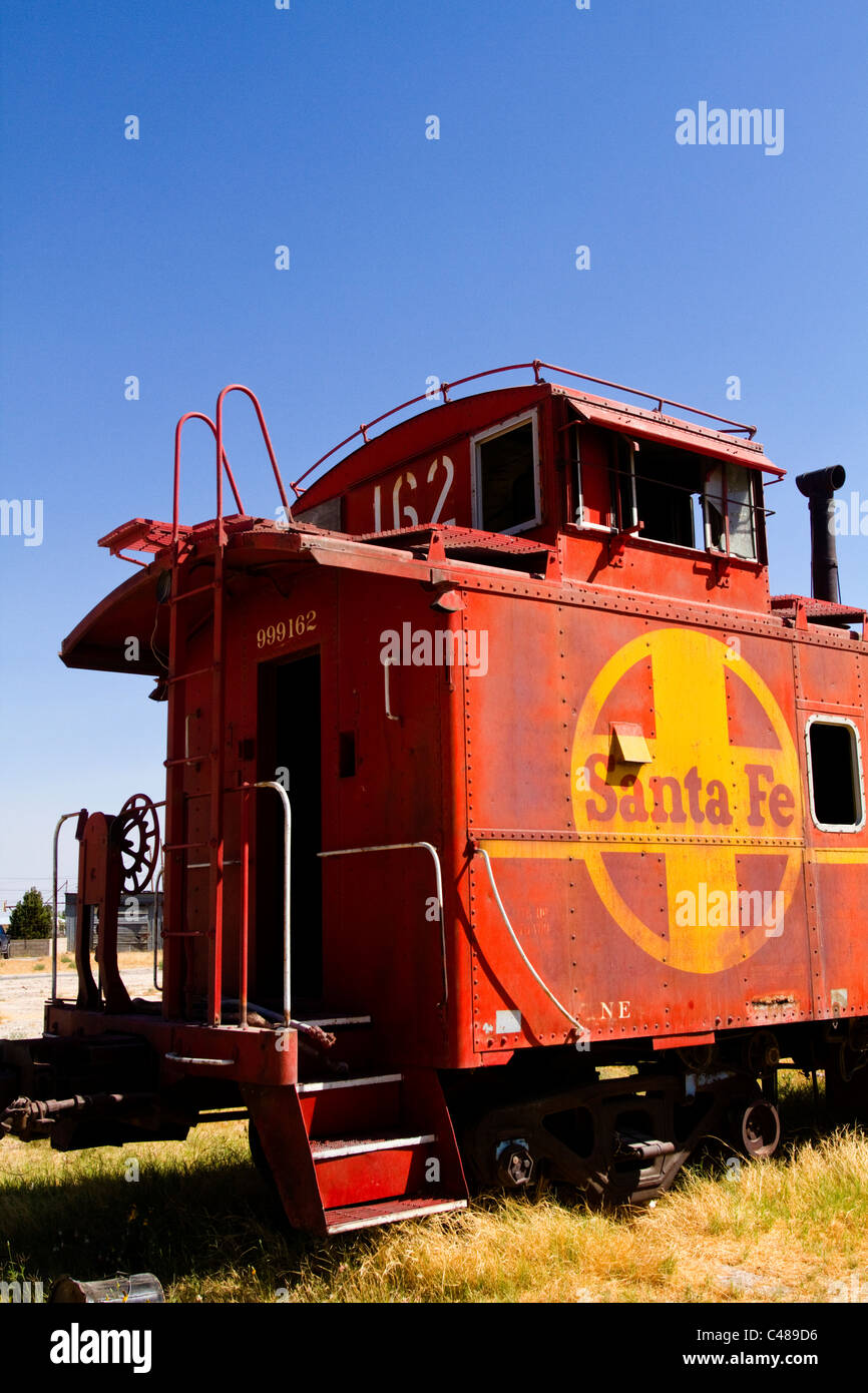 Train Caboose Santa Fe railroad on Display by city of Fort Stockton